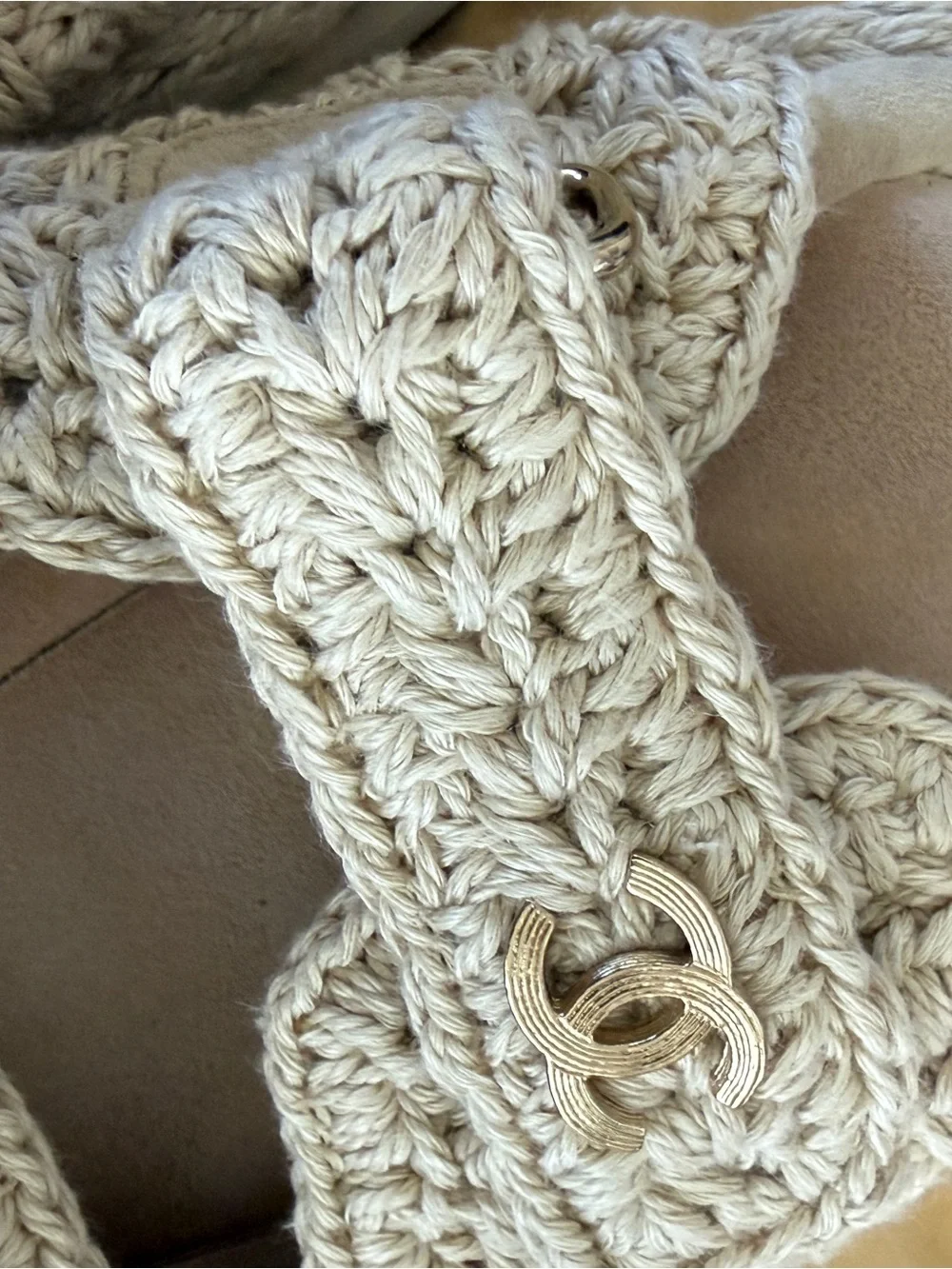 CHANEL SS25 l Crochet Dad Sandals l 38 l GHW